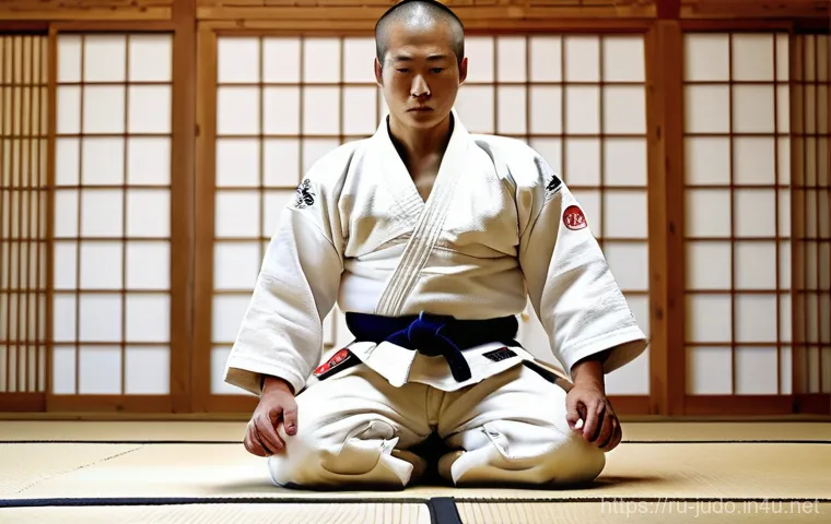 유도 도장 찾는 방법 - **Prompt:** A serene, traditional Japanese judo dojo interior. The room features meticulously laid t...