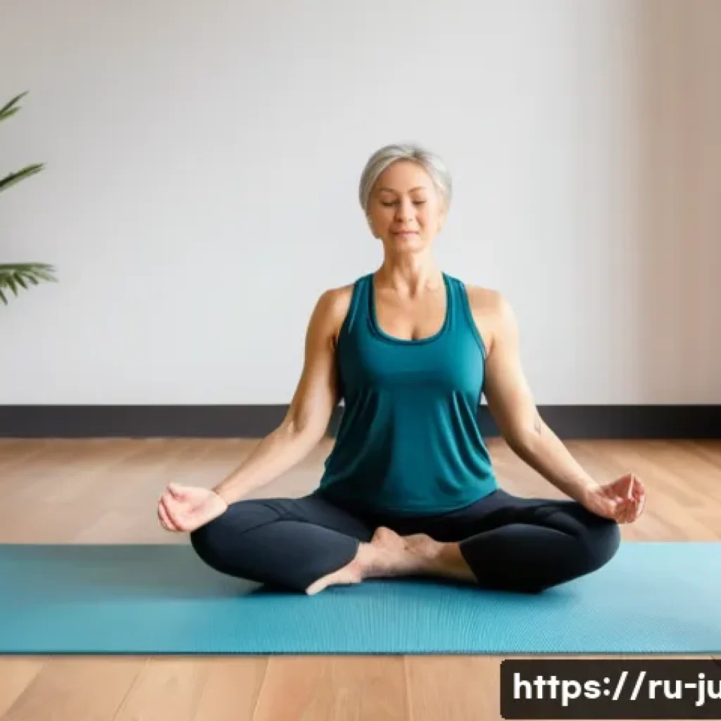 유도 스트레칭 방법 - A serene indoor yoga studio with soft natural light filtering through large windows, showing a middl...